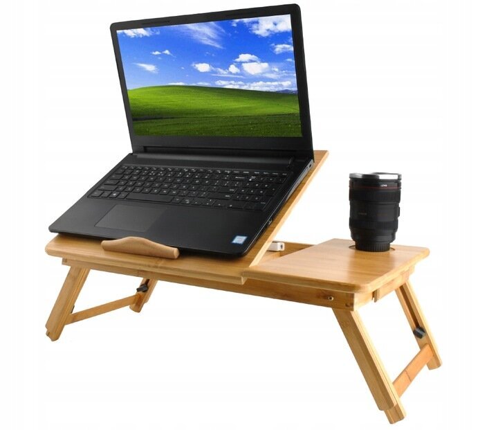 Nešiojamojo kompiuterio staliukas Ruhhy Bamboo, rudas kaina ir informacija | Kompiuteriniai, rašomieji stalai | pigu.lt