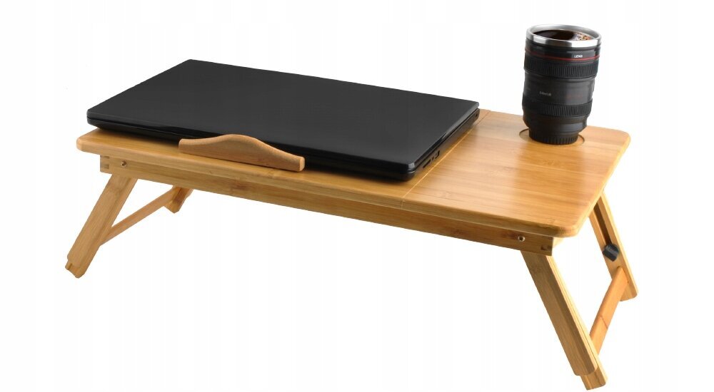 Nešiojamojo kompiuterio staliukas Ruhhy Bamboo, rudas kaina ir informacija | Kompiuteriniai, rašomieji stalai | pigu.lt