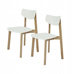 Комплект из двух обеденных стульев Vega , светло коричневый-белый цена и информация | Стулья для кухни и столовой | pigu.lt