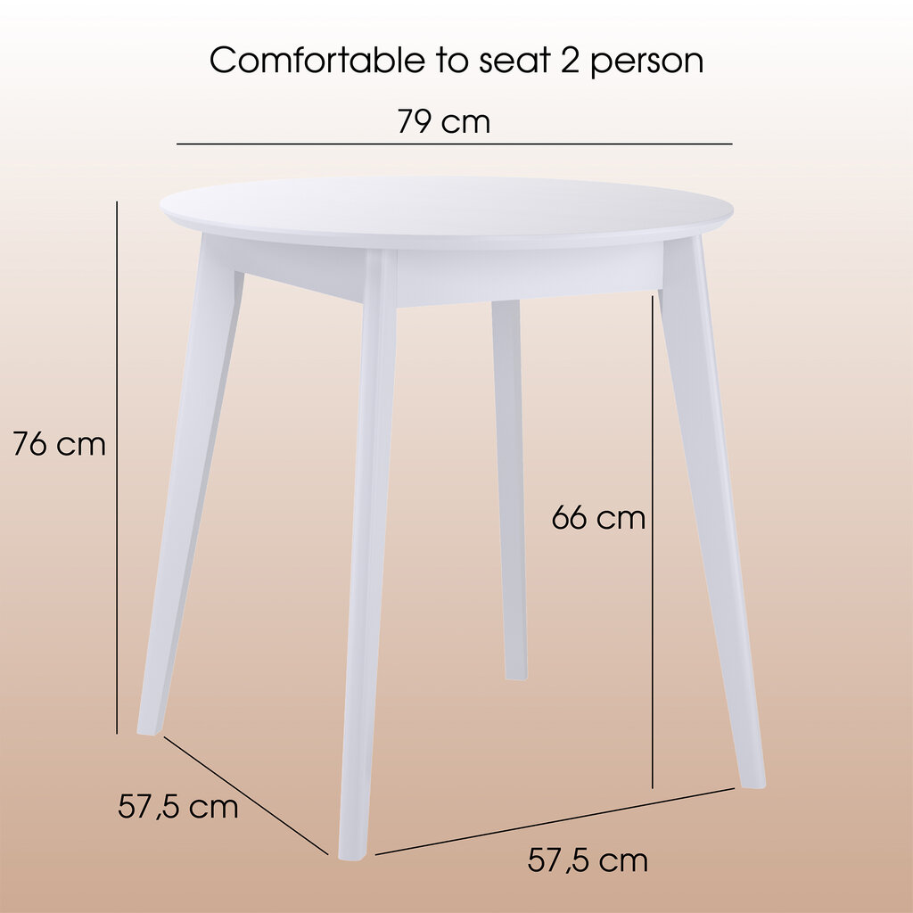 Valgomojo stalas Orion 79, baltas kaina ir informacija | Virtuvės ir valgomojo stalai, staliukai | pigu.lt