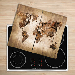 Tulup pjaustymo lentelė Pasaulio žemėlapio mediena, 2x30x52 cm kaina ir informacija | Pjaustymo lentelės | pigu.lt
