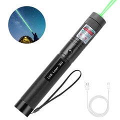 Зеленый лазер, лазер с эффектом, лазерный указатель с USB-зарядкой цена и информация | Фонарики, прожекторы | pigu.lt
