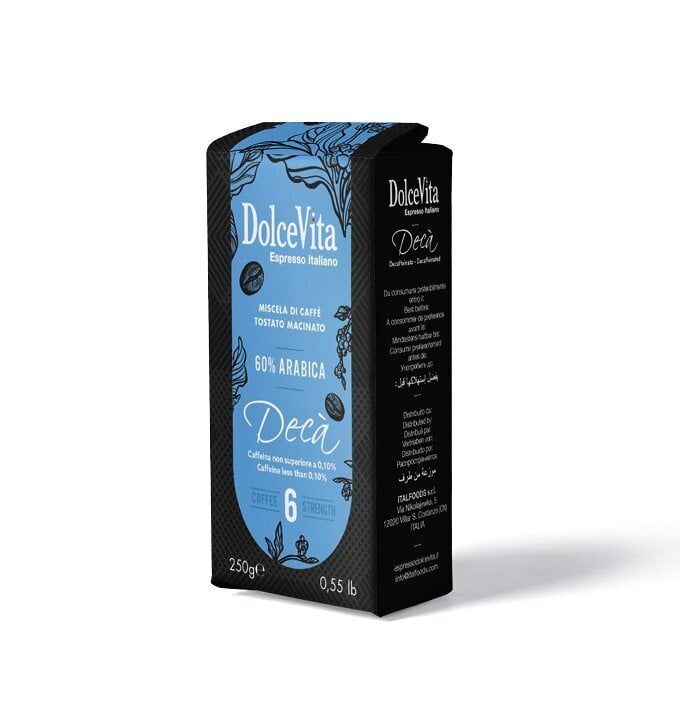 Dolce Vita malta kava Decaffeinato, 250g цена и информация | Kava, kakava | pigu.lt