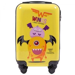 Mažas vaikiškas lagaminas Wings KD01C, S, geltonas kaina ir informacija | Lagaminai, kelioniniai krepšiai | pigu.lt