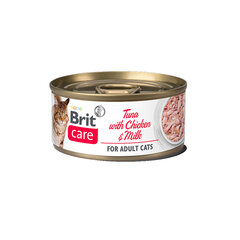 Brit Care для взрослых кошек с тунцом, курицей и молоком, 24x70 г цена и информация | Консервы для кошек | pigu.lt