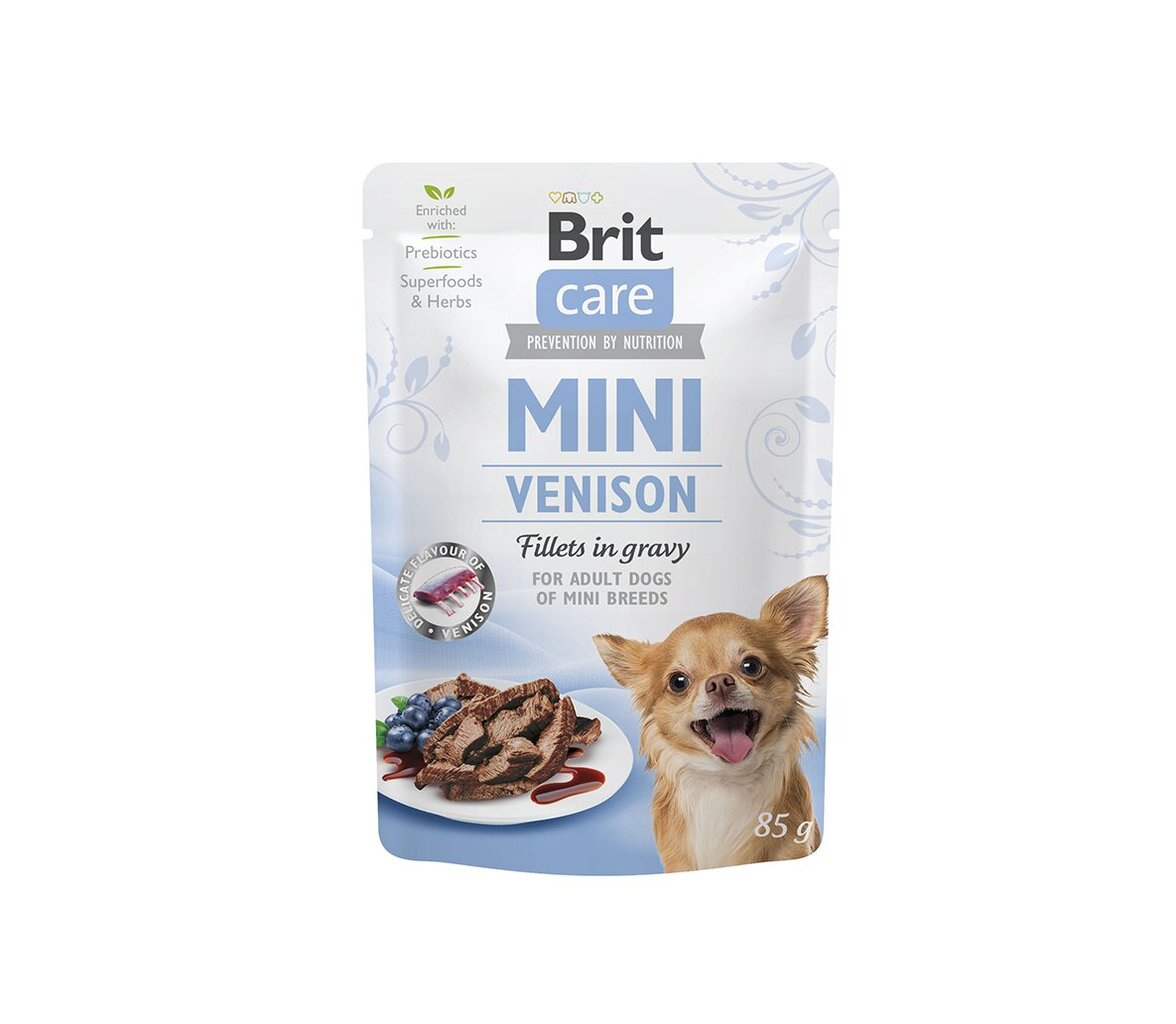 Brit Care Mini Adult Pouch Venison su elniena, 24x85g цена и информация | Konservai šunims | pigu.lt