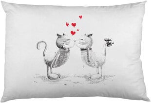 Pagalvės užvalkalas Kačiukai, balta kaina ir informacija | Originalios pagalvės, užvalkalai | pigu.lt