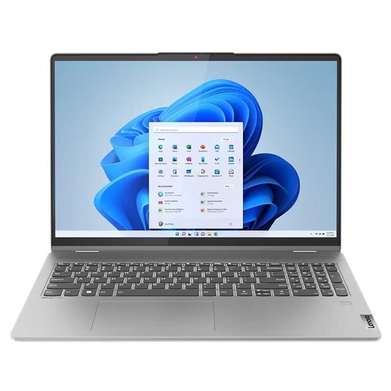 Lenovo IdeaPad Flex 5 16ABR8, 16'', touch, WUXGA, Ryzen 5, 16 GB, 512 GB, ENG, arctic gray - Notebook kaina ir informacija | Nešiojami kompiuteriai | pigu.lt