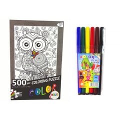 Spalvinimo dėlionė Lean Toys Pelėda, 500 d. kaina ir informacija | Dėlionės (puzzle) | pigu.lt