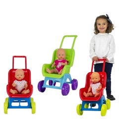 Plastikinis lėlių vežimėlis Bigbuy Fun, 35 cm kaina ir informacija | Žaislai mergaitėms | pigu.lt