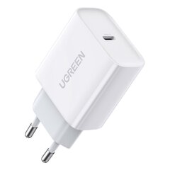 Ugreen 60450 20 Вт PD USB-C Быстрое зарядное устройство QC4.0+ 3A и адаптивное универсальное зарядное устройство для смарт-устройств белое цена и информация | Зарядные устройства для телефонов | pigu.lt