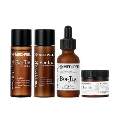 Botox efekto veido rinkinys Medi Peel Bor-Tox 5 Peptide Multi Care Kit: tonikas, 30 ml + emulsija, 30 ml + serumas, 30 ml + kremas, 50g цена и информация | Veido kremai | pigu.lt