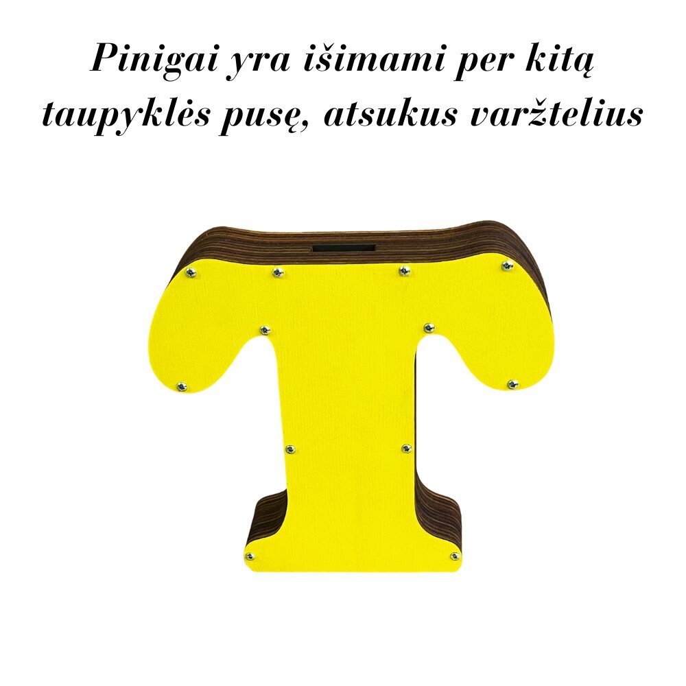 Taupyklė Raidė T, 20 cm kaina ir informacija | Originalios taupyklės | pigu.lt