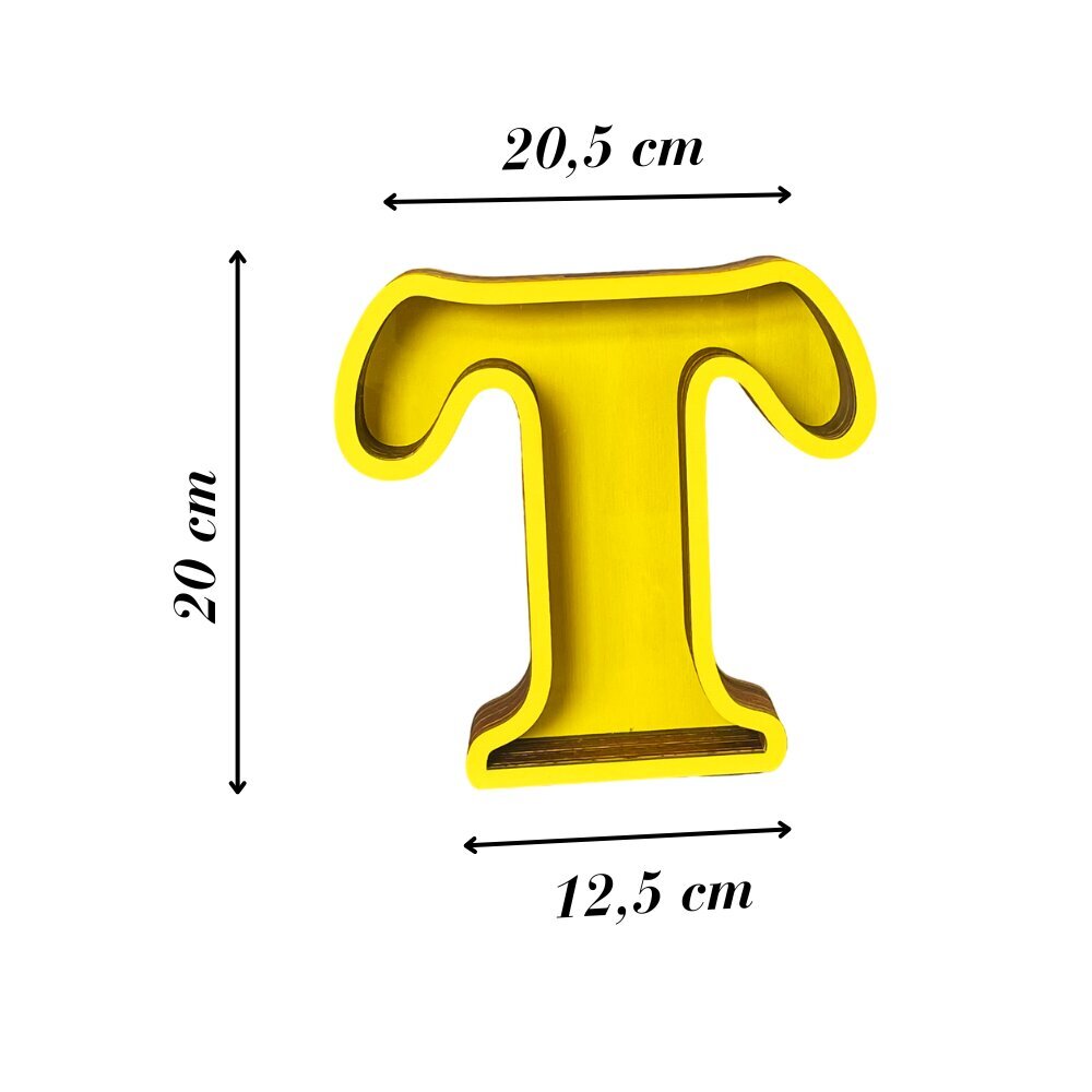 Taupyklė Raidė T, 20 cm kaina ir informacija | Originalios taupyklės | pigu.lt