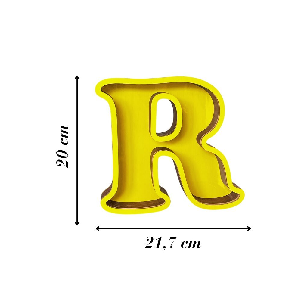 Taupyklė Raidė R, 20 cm kaina ir informacija | Originalios taupyklės | pigu.lt
