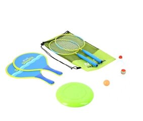 Badmintono, padelio rakečių rinkinys su skraidančia lėkše, 2 vnt, geltonas kaina ir informacija | Badmintonas | pigu.lt