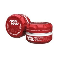 Plaukų formavimo vaškas Nishman Hair Styling Wax 03 Flaming vyrams, 100 ml цена и информация | Средства для укладки волос | pigu.lt