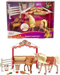 Spirit Untamed rinkinys Mattel arklidės ir 2 žirgai цена и информация | Игрушки для девочек | pigu.lt