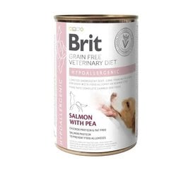 Brit Veterinary Diet Hypoallergenic su lašiša ir žirniais, 6x400 g kaina ir informacija | Sausas maistas šunims | pigu.lt