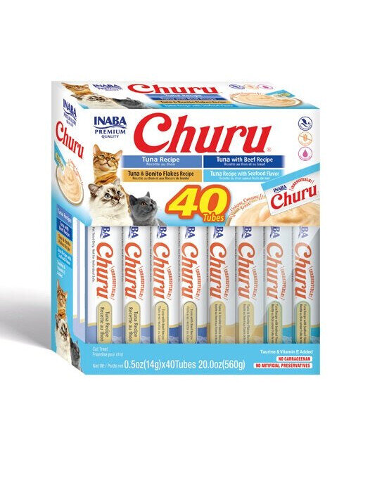 Inaba Churu Varieties skanėstai katėms su tunu, 40x14 g kaina ir informacija | Skanėstai katėms | pigu.lt