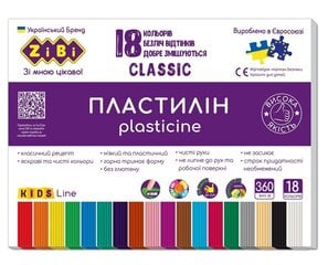 Plastilinas ZiBi Classic Kids Line, 18 spalv. kaina ir informacija | Piešimo, tapybos, lipdymo reikmenys | pigu.lt