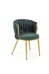 Kėdė Halmar K517, žalia/auksinė kaina ir informacija | Virtuvės ir valgomojo kėdės | pigu.lt
