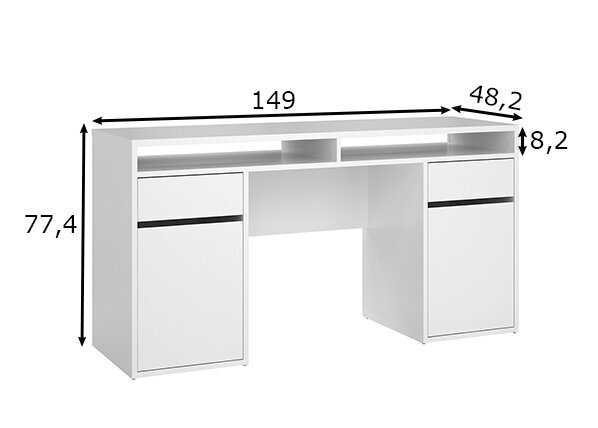 Rašomasis stalas Tvilum Function Plus, baltas kaina ir informacija | Kompiuteriniai, rašomieji stalai | pigu.lt
