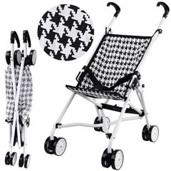 Vežimėlis lėlėms, juodi/balti langeliai kaina ir informacija | Žaislai mergaitėms | pigu.lt