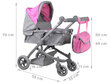 Daugiafunkcinis lėlių vežimėlis 4in1, rožinis цена и информация | Žaislai mergaitėms | pigu.lt