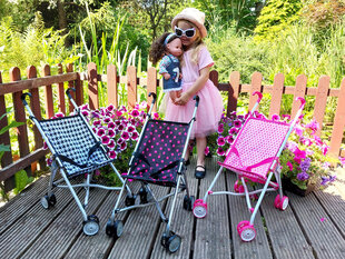 Vežimėlis lėlėms, rožinis kaina ir informacija | Žaislai mergaitėms | pigu.lt