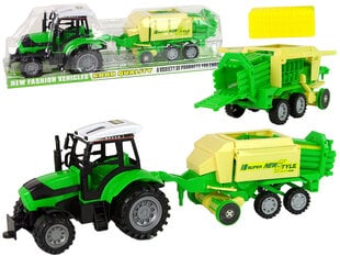 Traktorius su priekaba presu, žalias kaina ir informacija | Žaislai berniukams | pigu.lt