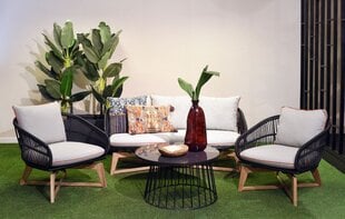 Уличный диван Bahia, черный/серый цвет цена и информация | Садовые стулья, кресла, пуфы | pigu.lt
