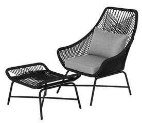 Уличное кресло со стулом Lorado, черного цвета цена и информация | Садовые стулья, кресла, пуфы | pigu.lt