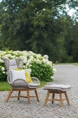 Кресло с подставкой для ног Noa, серый/коричневый цвет цена и информация | Садовые стулья, кресла, пуфы | pigu.lt