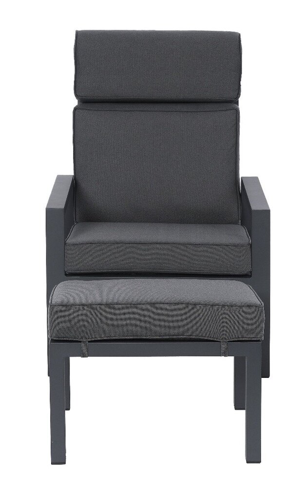 Lauko fotelis su atrama kojoms Miloo Home Zoya, pilkas kaina ir informacija | Lauko kėdės, foteliai, pufai | pigu.lt