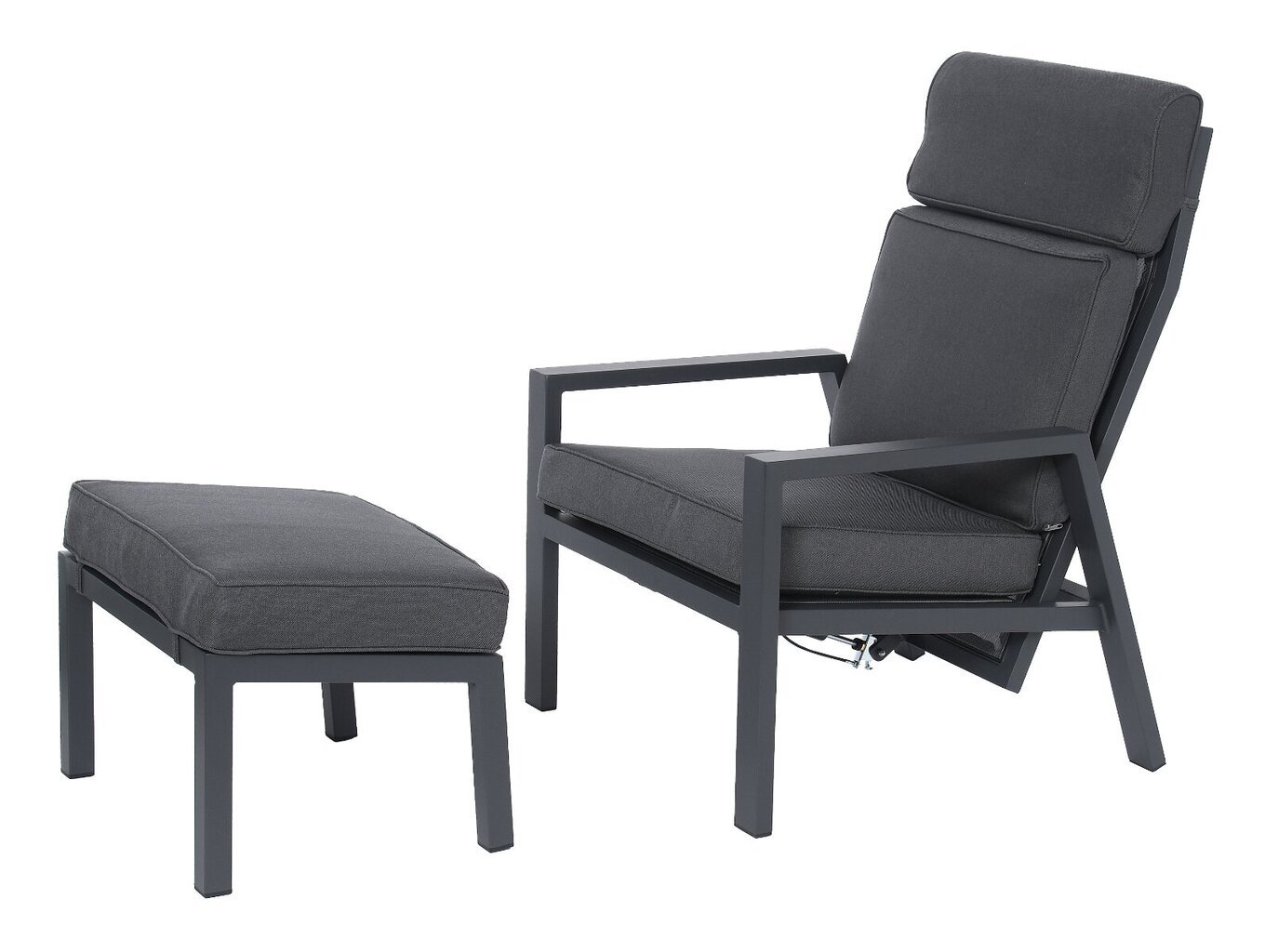 Lauko fotelis su atrama kojoms Miloo Home Zoya, pilkas kaina ir informacija | Lauko kėdės, foteliai, pufai | pigu.lt