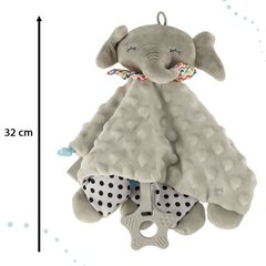 Minkštas migdukas su kramtuku drambliukas, pilkas kaina ir informacija | Žaislai kūdikiams | pigu.lt