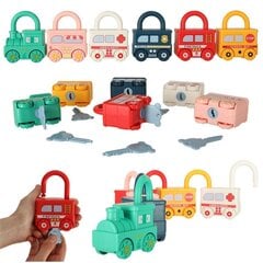 Sensorinis žaislas su užrakinamais automobiliais Montessori цена и информация | Развивающие игрушки | pigu.lt