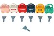 Sensorinis žaislas su užrakinamais automobiliais Montessori kaina ir informacija | Lavinamieji žaislai | pigu.lt