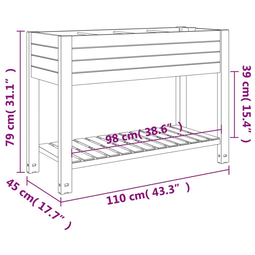 Sodo lovelis, 110x45x79cm kaina ir informacija | Loveliai | pigu.lt