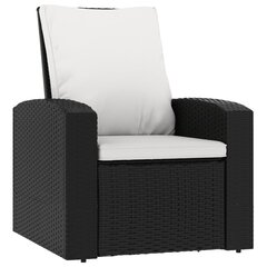 Atlošiama sodo kėdė su pagalvėlėmis vidaXL, juoda kaina ir informacija | Lauko kėdės, foteliai, pufai | pigu.lt