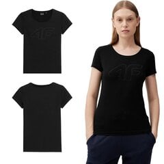 Marškinėliai moterims 4F, juodi kaina ir informacija | Marškinėliai moterims | pigu.lt