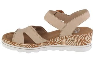 Basutės moterimsRieker Sandals 67173-60, smėlio spalvos цена и информация | Женские сандалии MONNA LISA | pigu.lt