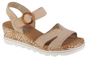 Basutės moterimsRieker Sandals 67173-60, smėlio spalvos kaina ir informacija | Basutės moterims | pigu.lt