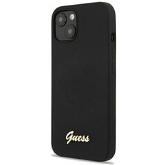 Guess GUHCP13MLSLMGBK iPhone 13 6,1" black|czarny hardcase Silicone Script Gold Logo цена и информация | Чехлы для телефонов | pigu.lt