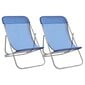 2-jų paplūdimio kėdžių komplektas vidaXL, mėlynas kaina ir informacija | Gultai | pigu.lt