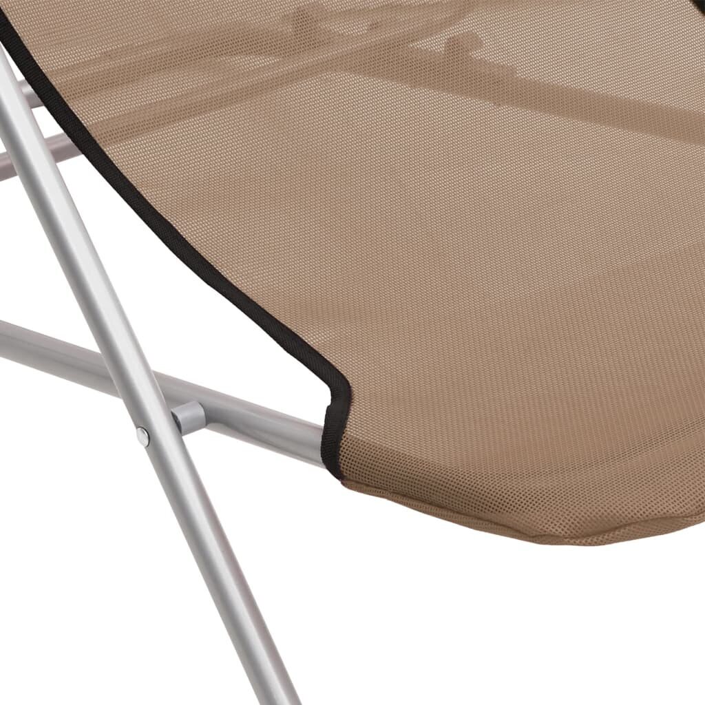 2-jų paplūdimio kėdžių komplektas vidaXL, rudas kaina ir informacija | Gultai | pigu.lt