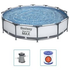 Каркасный бассейн Bestway Steel Pro MAX 366x76 см, с фильтром цена и информация | Бассейны | pigu.lt