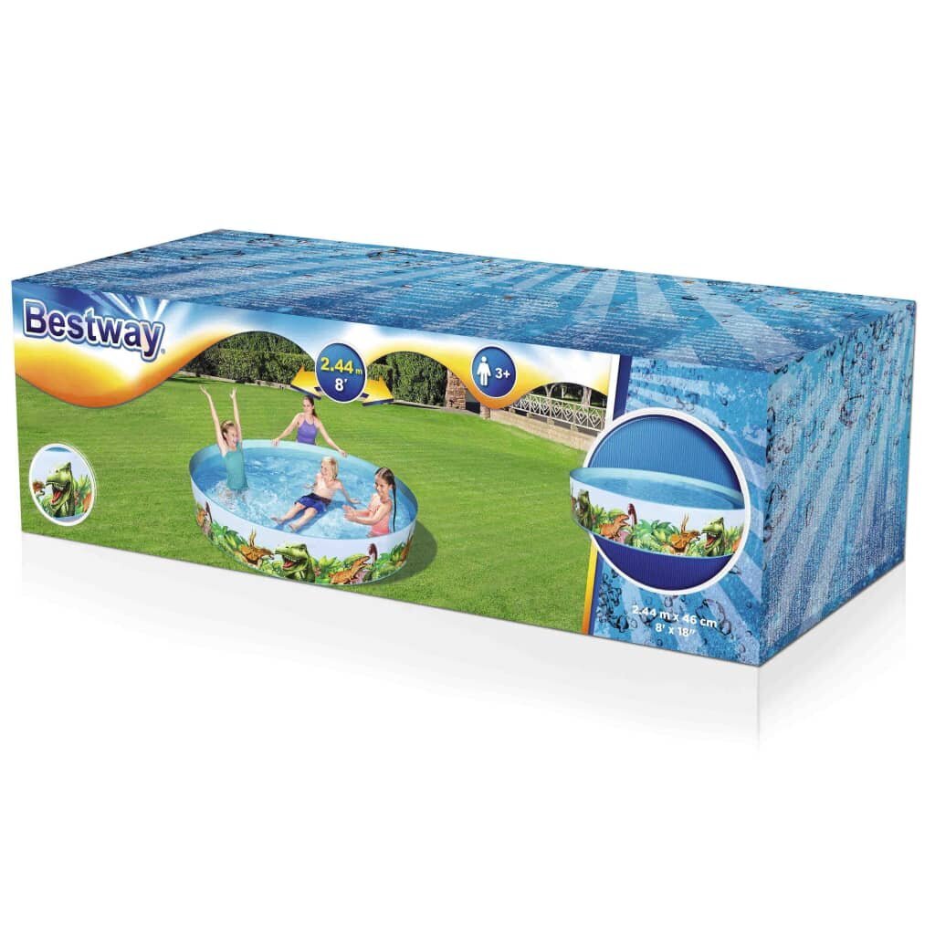 Baseinas Bestway Dinosaur Fill'N Fun, 244 x 46 cm, be filtro цена и информация | Baseinai | pigu.lt