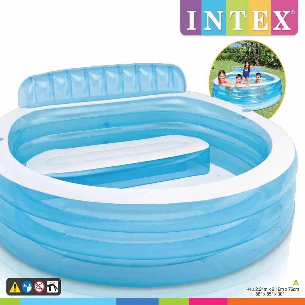 Pripučiamas baseinas Intex Swim Center Family Lounge Pool, 224 x 216 x 76 cm, be filtro цена и информация | Baseinai | pigu.lt